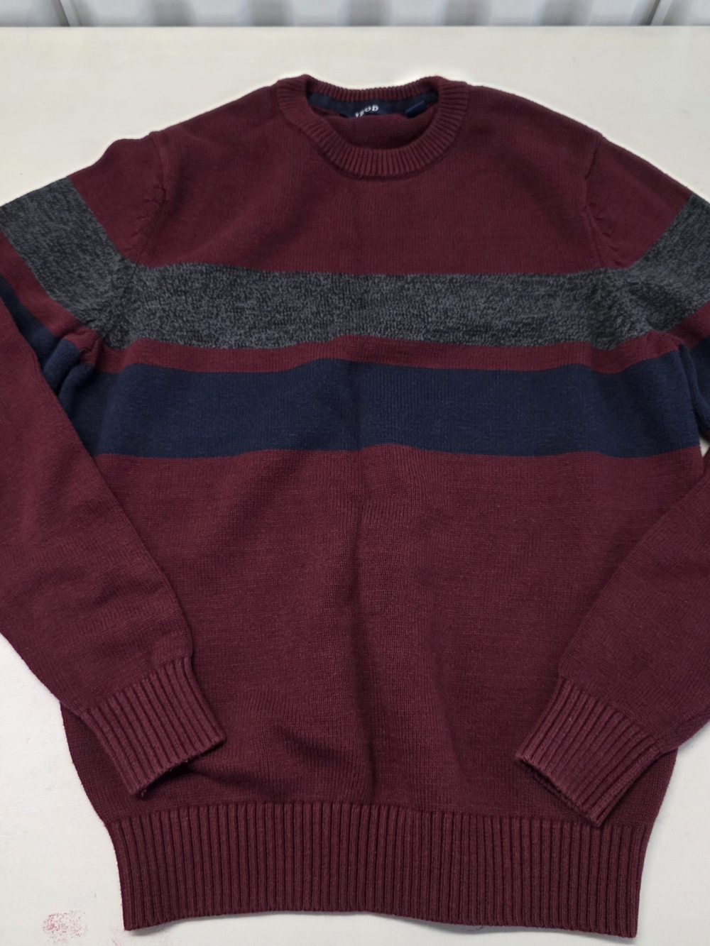 IZOD Sweater Stripe Crewneck Cotton Acrylic Knit Pullover Casual Men's Size Smal